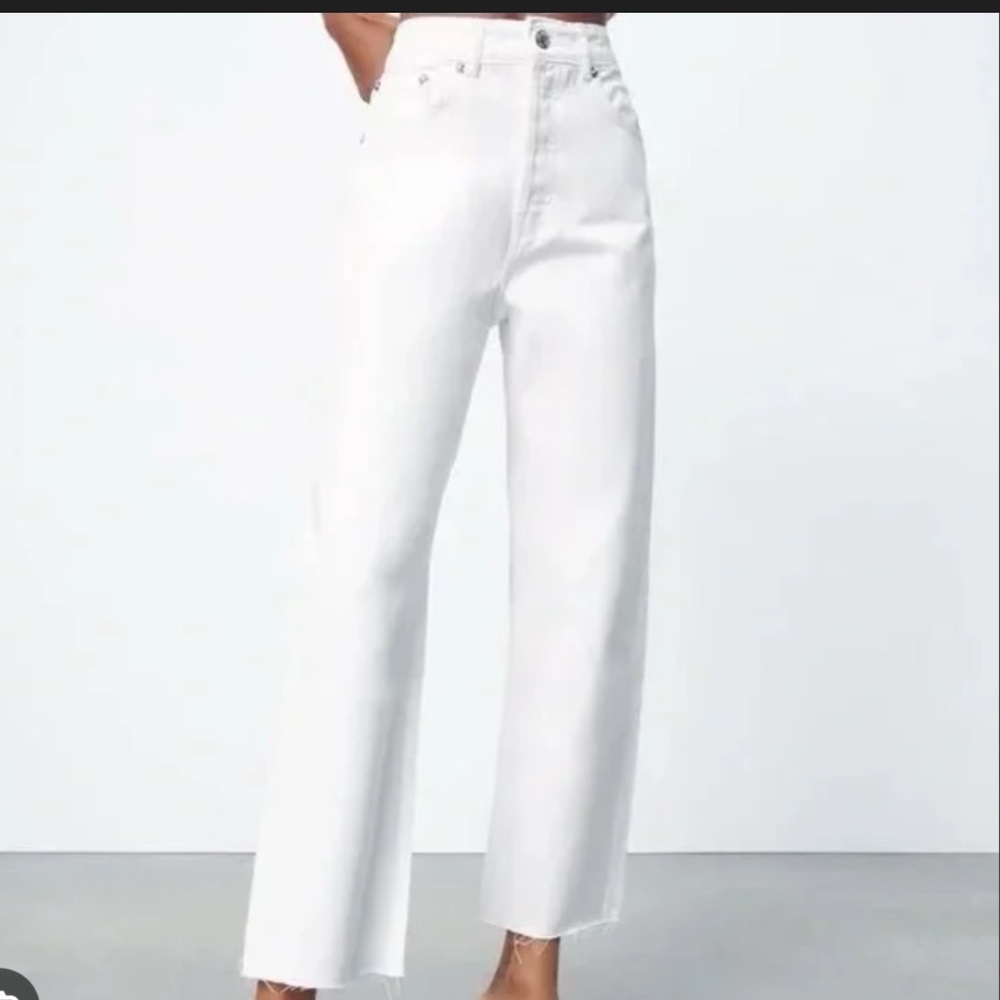 Zara straight fit white Pants